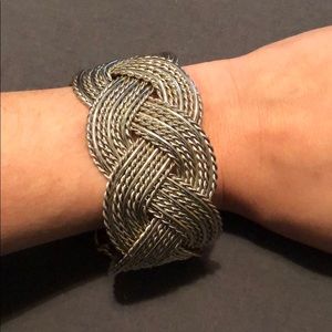 ✨ Silver braided cuff bracelet